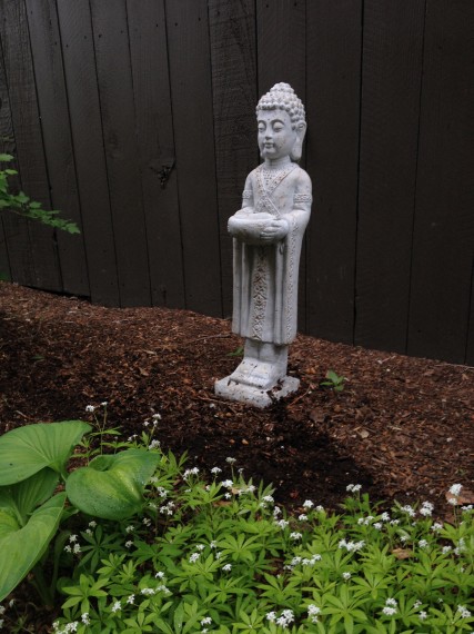 Our garden on the south side of the Inn is called many things- shade garden, zen garden or our secret garden. No matter what you call it this garden is gorgeous! This statue added by Casey definitely lends to the zen name.
