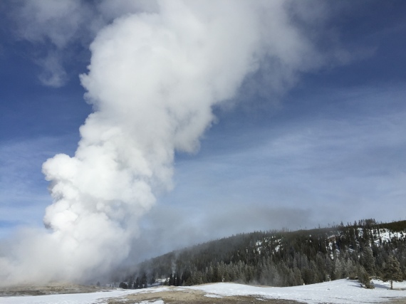 Old Faithful in winter