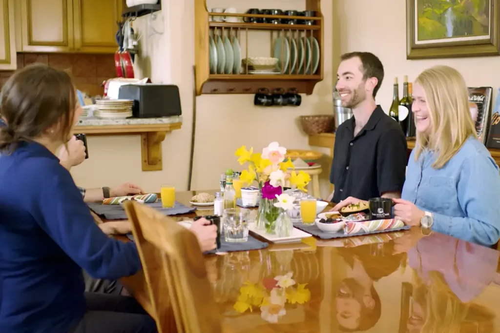 Fresh fruit and granola breakfast spread