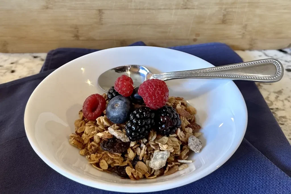 Seasonal breakfast plate with local ingredients